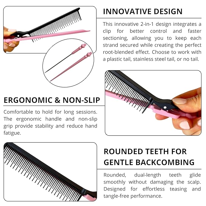 Balayage Hair Dye Kit | Highlight kit ? Balayage Board Paddle | highlighting Foiling Board - 3 Highlighting Combs | Highlight comb &amp Teasing Clip Comb | 5 Professional Tools for hairstylists