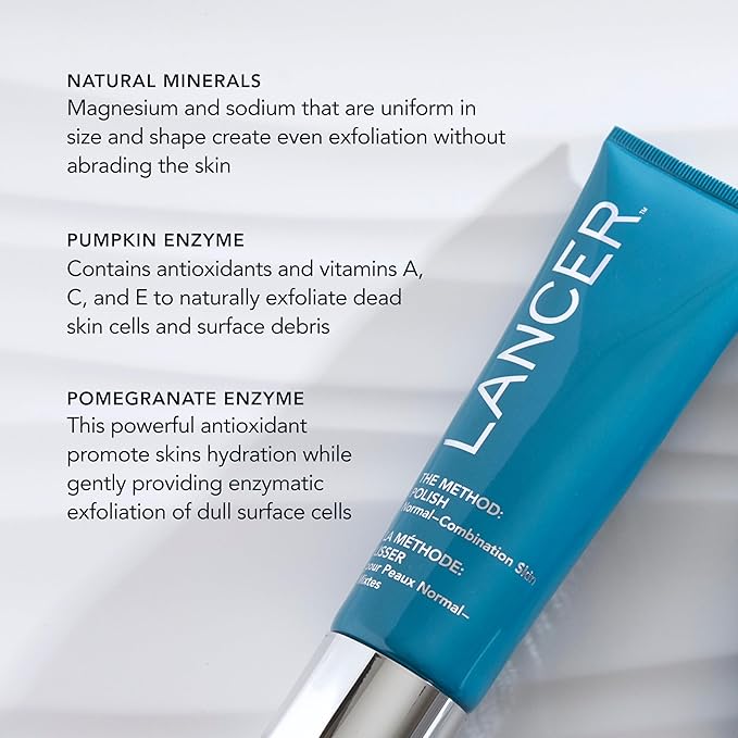 Lancer Skincare The Method: Polish Facial Exfoliator Daily Exfoliation Face Scrub with Natural Minerals Polish Normal-Combination Skin 2 Fluid Ounces