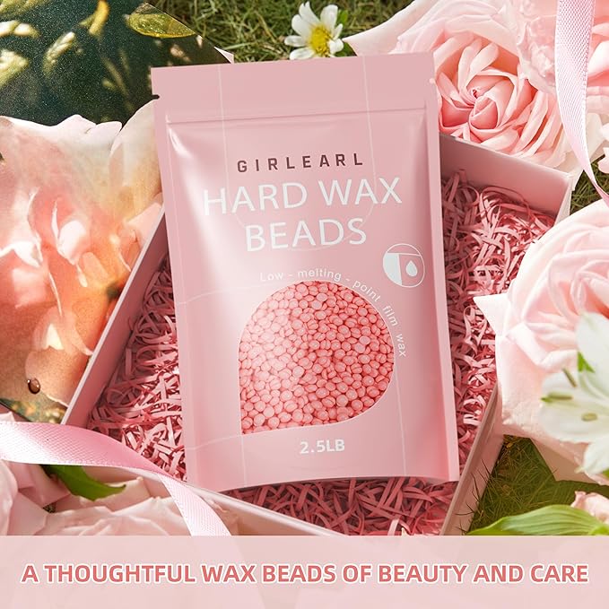Hard Wax Beads for Hair Removal 2.5lb Rose Oil Infused Brazilian Bikini Wax for Women Men Sensitive Skin Full Body Legs Face Underarms Waxing Beads