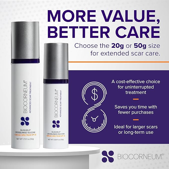 Advanced Scar Treatment with Silishield® &amp SPF 30 50g ? Made in the USA Fast-Drying Water-Resistant Silicone Scar Gel - Surgeon Recommended for New &amp Old Scars - Suitable for Children Over 6