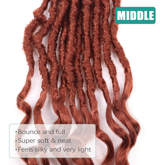 Goddess Locs Crochet Hair 14 Inch 8 Packs Soft Faux Locs Crochet Hair for Black Women Pre Looped Deep Wave Crochet Braids with Curly Ends Synthetic Hair Extensions (14 Inch/Pack of 8 350)