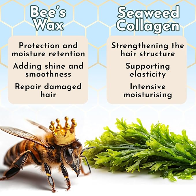 HAIR MASK FOR DAMAGED HAIR TREATMENT Japanese BTX - 8.8 oz Collagen &amp Keratin Treatment with Beeswax &amp Seaweed Intense Hydration Anti-FrizzFormaldehyde-FreeProtein Coating for Dry and Dama