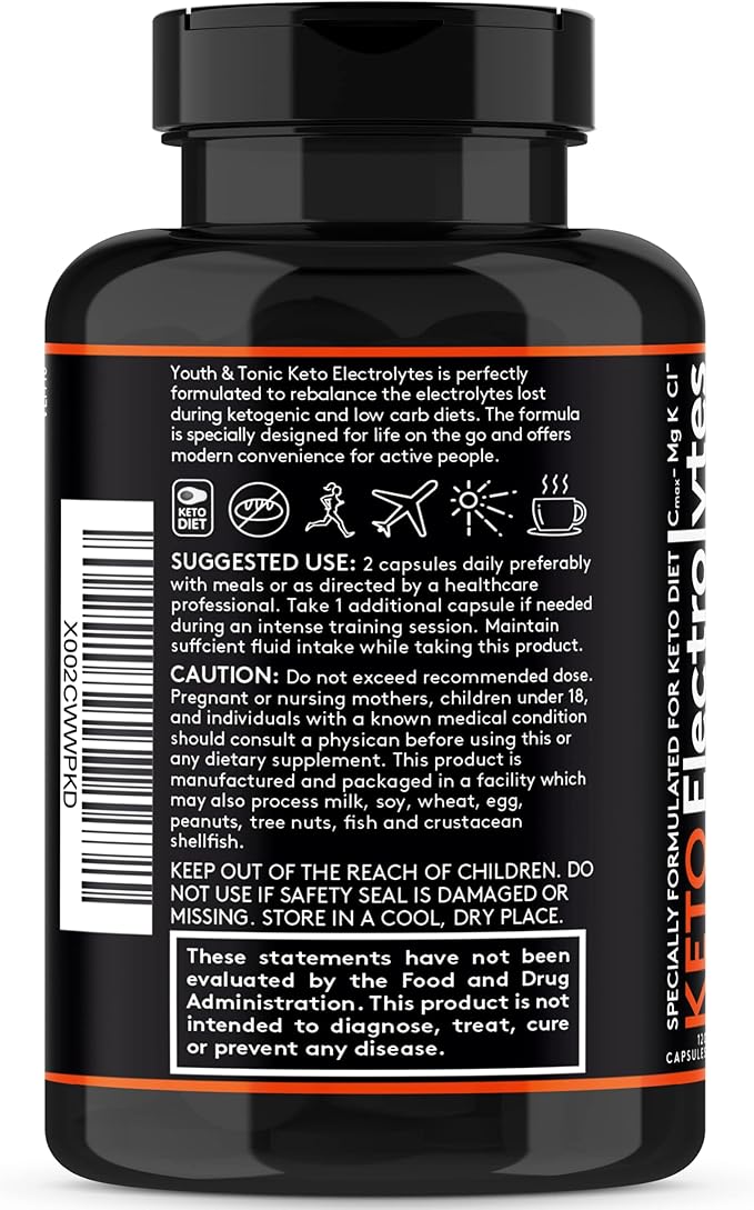 Keto Electrolyte Capsules with MCT Magnesium Potassium &amp Zinc ? Probiotics CoQ10 &amp Vitamin D3 for Hydration Energy Fasting Support Low Carb &amp Carnivore Diets ? 120 Unflavored Pills