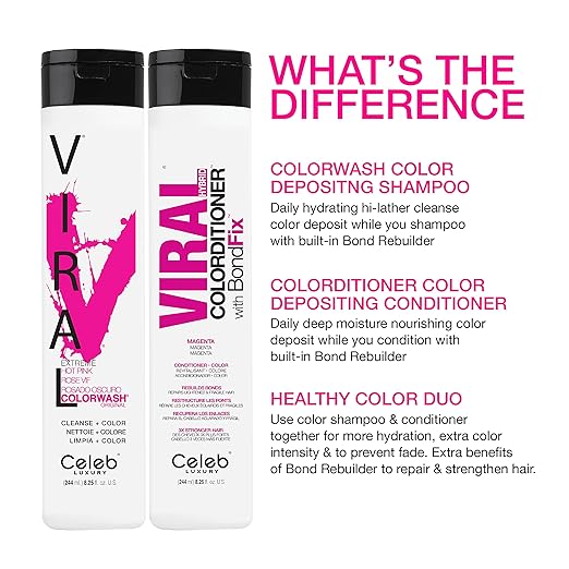 Celeb Luxury Color Depositing Conditioner - Color Refresher with Bondfix Bond Rebuilder Viral and Gem Lites Pairs with Colorwash