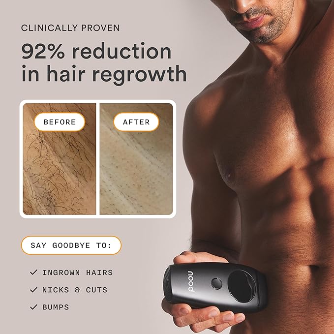 NEW Nood??Flasher 2.0 + Serum ? IPL Laser Hair Removal Device for Women &amp Men with After Shave to Treat &amp Prevent Ingrown Hairs Bumps Slowing Hair Regrowth ? Pain-Free IPL Hair Removal ? Glos