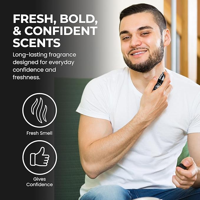 Beverly Hills Polo Club EDT Pen Spray Collection - Set of 4 Men's Fragrance Gift Set - draft Sexy Blaze and Blue Scent - Long-Lasting Travel-Friendly Cologne for Men (10ml Each)