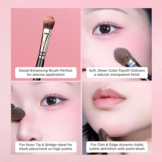 Piccasso 23 Small Blusher Brush ? Precise Makeup Brush for Cheeks Nose and Chin Soft Squirrel &amp Horse Hair for Delicate Application Detail Face Brush for Daily Use Korean Professional Beauty