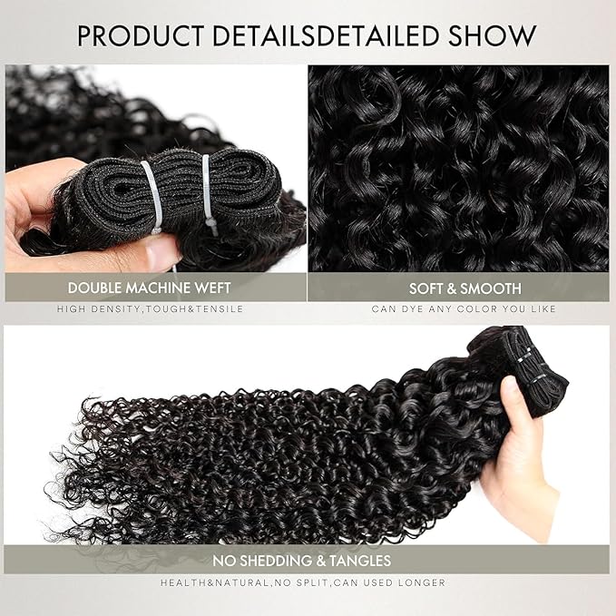 12A Human Hair Bundles Water Wave Bundles Human Hair3 Bundles 26 28 30 Inch Triple Lifespan Virgin Remy Hair100% Unprocessed Brazilian Virgin HairWeft Wet and Wavy Extensions for Black Women