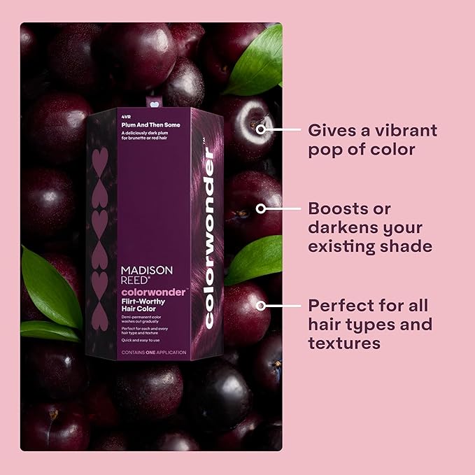 Madison Reed colorwonder Demi-Permanent Hair Color Effortless At-Home Hair Dye Ammonia-Free Cruelty-Free Plum And Then Some (4VR Darkest Plum) Pack of 2