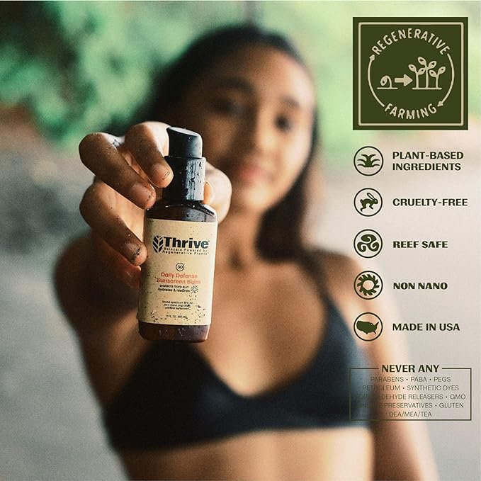 Thrive Natural Care Mineral Face Sunscreen SPF 30 - Daily Sunscreen for Face No White Cast Non-Nano Zinc Oxide - Lightweight Moisturizer Broad-Spectrum Protection - Vegan 2 Fl Oz