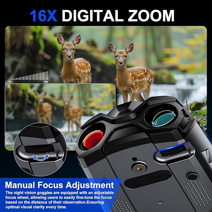 Night Vision Goggles4K Night Vision Binoculars for Adult with 5000mAh Rechargeable Battery16X Digital Zoom3.5 HD Screen and 1000FT Viewing Range32GB TF Card for Photo and VideoIdeal Gift for Men
