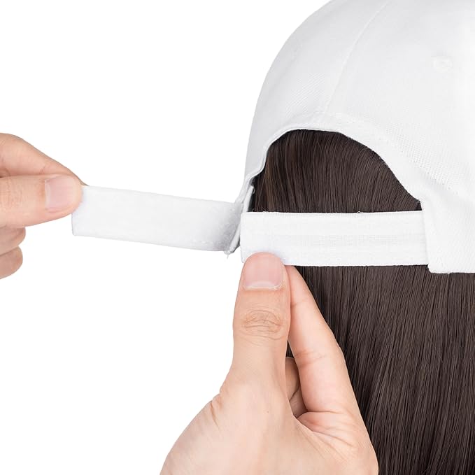 TESS Hat Wigs for Women Baseball Cap with Hair Attached Short Straight Synthetic Hair 6