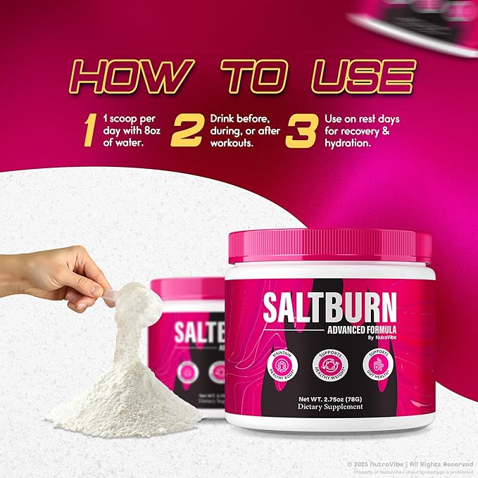 Salt Burn Powder ? Premium SatlBurn Pink Salt Inspired Formula with Natural Ingredients | Himalayan Blend for Energy Balance &amp draft Lifestyle | Easy-to-Mix Powdered Drink (30 Servings)