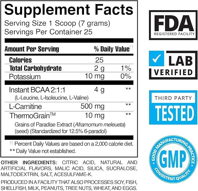 BPI Sports Best BCAA Shredded - Caffeine Free Thermogenic Recovery Drink Lean Muscle Building BCAA Powder for Women and Men Preworkout BCAAs Amino Acids Drink- Blue Raz - 25 Servings