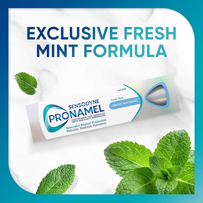 Sensodyne Pronamel Gentle Teeth Whitening Enamel Toothpaste for Sensitive Teeth to Reharden and Strengthen Enamel Amazon Exclusive Fresh Mint - 4 Ounces (Pack of 4)