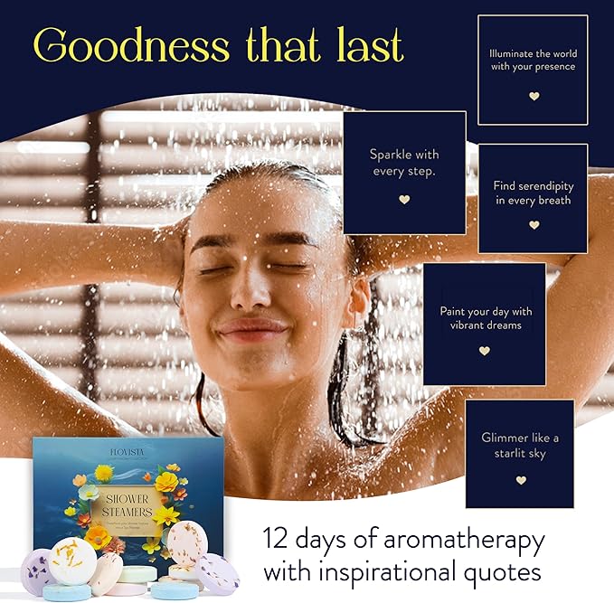 Gifts for Women Aromatherapy Shower Steamers ? 12-Pack Self Care &amp Spa Birthday Gifts for Women Relaxation &amp Stress Relief Bath Shower Bombs with Lavender &amp Eucalyptus Essential Oils