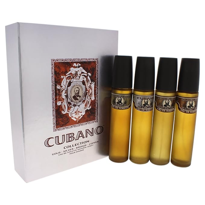 CUBANO VARIETY by CubanoSET-4 PIECE VARIETY WITH CUBANO GOLD SILVER BRONZE &amp COPPER - EACH EDT SPRAY 2 OZ