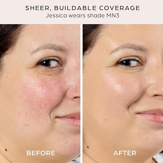 P?R Tinted Sunscreen for Face 4-in-1 Skin Tint - Broad Spectrum Mineral Sunscreen SPF 50 - Tinted Facial Moisturizer Primer &amp Foundation for Sun Protection - Lightweight Buildable Coverage