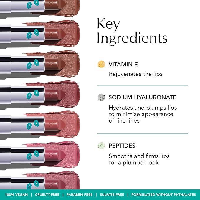 Thrive Causemetics Impact-FULL Smoothing Lipstick Moisturizing Lip Makeup Essential with Health & Beauty > Health Care > Vitamins & Supplements > Vitamins > Vitamin E Lightweight Creamy Lipstick for Women Long Lasting Vegan Shade Ilene (Natural Rose)