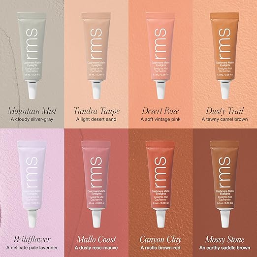 RMS Beauty Cashmere Matte Eyelights ? Cream-To-Powder Matte Eyeshadow Buildable Natural Shades Long-Wearing Lightweight Smooth Blend Travel Compact