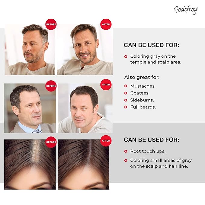 Godefroy Hair Color TK 20 Application and 4 oz Coloring Stain Remover Combo Complete Coverage of Gray Hair Roots Salon Quality Results - Light Brown