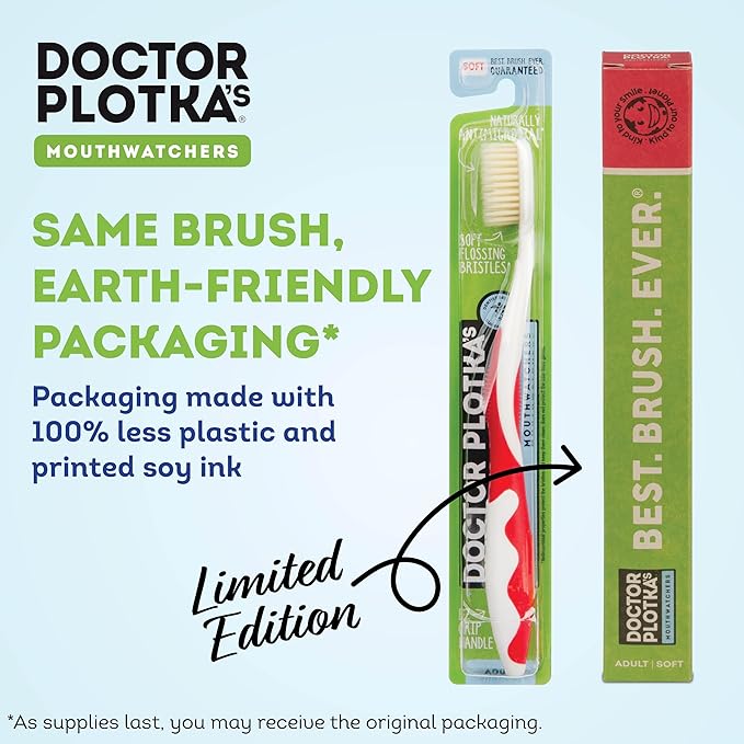MOUTHWATCHERS Soft Flossing Toothbrushes Value Family Pack 4 Adult &amp 2 Kids Ultra Clean Manual Toothbrush Set for Sensitive Teeth &amp Gums by Dr. Plotka Assorted Colors
