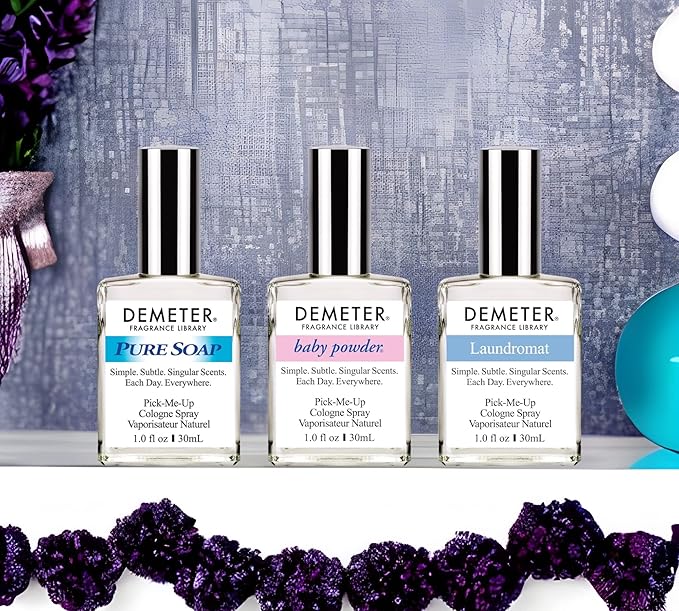 DEMETER Fresh And Clean Collection Set of 3 Unique Perfumes For Women Baby Powder Pure Soap Laundromat 1 Oz Each