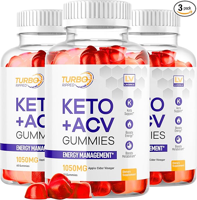 (3 Pack) Turbo Ripped Keto Weight Loss ACV Gummies Turbo Ripped Keto ACV Gummies Turbo Ripped Gummies TurboRipped Keto ACV Apple Cider Vinegar Advanced Multivitamin Healthy s Gummys 3 Months