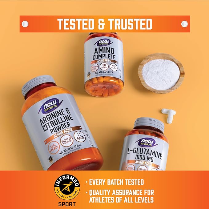 NOW Foods Sports Nutrition Branched Chain Amino Acids With Leucine Isoleucine and Valine 240 Veg Capsules