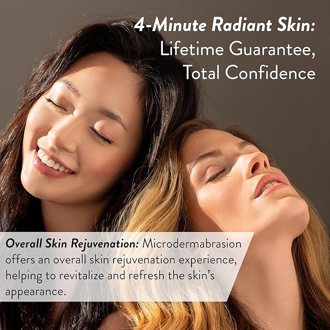 Microderm GLO Diamond Microdermabrasion Machine and Suction Tool - Clinical Micro Dermabrasion Kit for Anti Aging Advanced Home Facial Treatment System Blackhead Remover &amp Exfoliator for Acne Sc