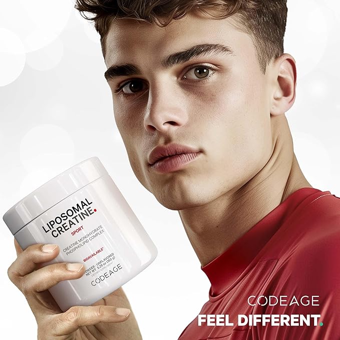 Codeage Liposomal Creatine Powder Supplement Pure Creatine Monohydrate 5000mg Pre Workout &amp Post Workouts - Unflavored Creatine Micronized Creatine Powder - Creatinine for Sports - 30 Servings