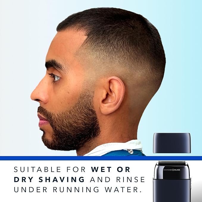 Blade &amp Stone PS501 Foil Shaver for Men ? Dual Foil Cordless Shaver with Graphene-X Blades and 8000 RPM Digital Motor ? All-Metal Rechargeable Wet and Dry Razor ? Dark Night