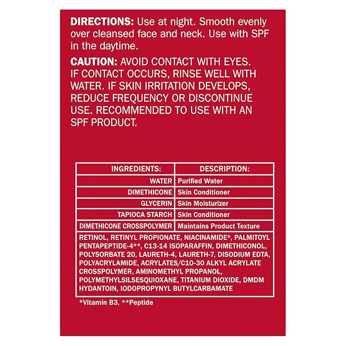 Olay Retinol 24 Face Moisturizer Anti-Aging Night Cream for Women Fragrance-Free Non Greasy - Anti-Wrinkle Smooth Fine Lines Tightening Hydrating Skin Care - Peptides Glycerin 1.7 Oz