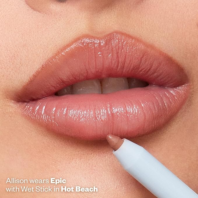 Kosas Hotliner Retractable Lip Liner Pencil with Built-In Brush &amp Sharpener - Easy Contouring Hydrating Long-Lasting - Pigmented Creamy Texture for Plumping Lips - Hyaluronic Acid &amp Konjac -