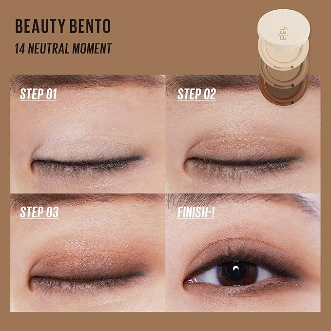 Kaja Beauty Bento Collection - Bouncy Eyeshadow Trio | Neutral Earthy Tones Travel Size 14 Neutral Moment 2019 Allure Best of Beauty Award 0.03 Oz