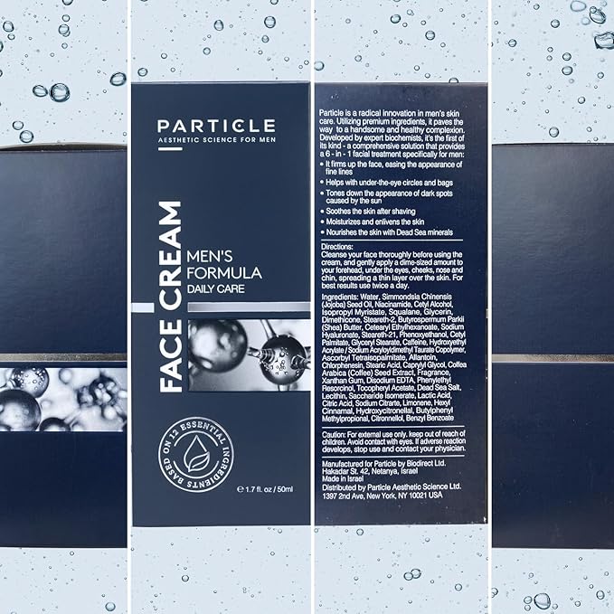 Particle 6-in-1 Face Cream for Men Men’s Daily Hydrating Moisturizer with Vitamin C Jojoba Oil Vitamin E &amp Hyaluronic Acid Skin Care Routine Healthy Skin Support Pack of 1 1.7 FL OZ
