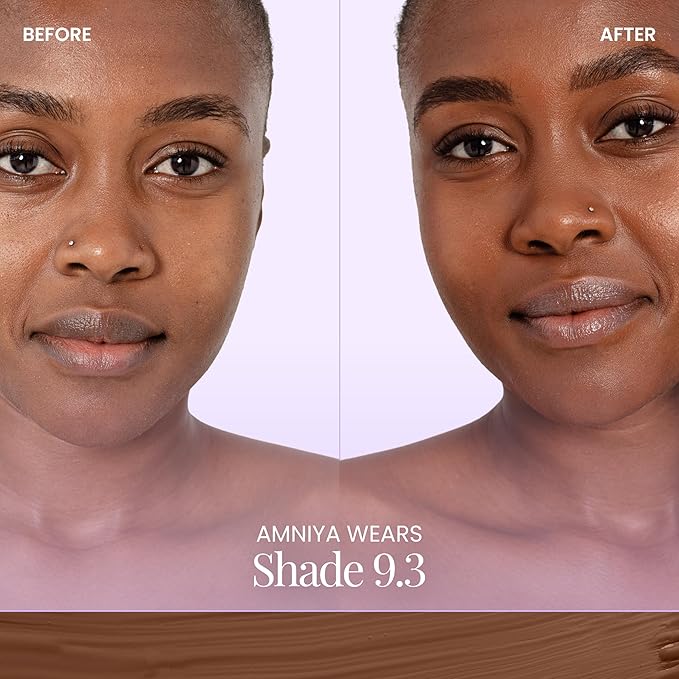 Naked Sundays BeautyScreen??SPF 50 Mineral Peptide Foundation Tint ? 2-in-1 Skin Tint &amp Mineral Sunscreen | Radiant Buildable Coverage Acne-Safe Infused with Peptides (9.3 Rich Deep 1.01 oz)