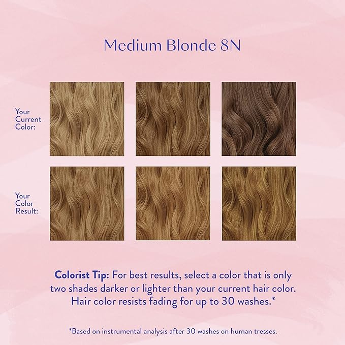 eSalon Permanent Hair Color &amp Hair Dye Complete Kit- Medium Blonde - Personal Colorist Kit for Up To 100% Gray Coverage for All Hair Types - Professional-Grade Ammonia-Free Hair Dye