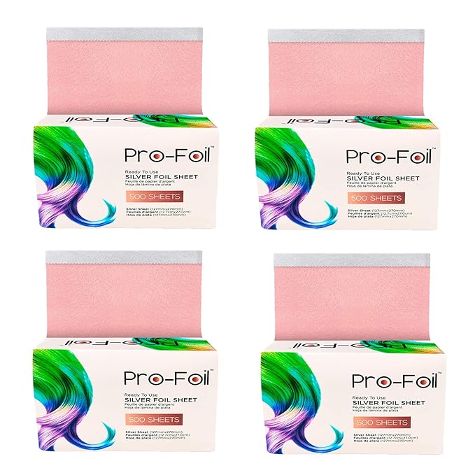 Just Home Pink Hair Highlighting Pop Up Foils 2000 Sheets Pre ? Cut for Bleaching Coloring Lightening Styling In-Built Dispenser for Professionals Salons Personal Use
