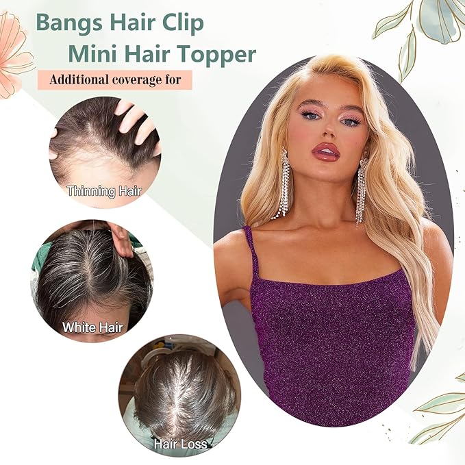 Blonde Hair Toppers for Women Real Human Hair 360°3D No Bangs Pieces Upgrade Lace Base Premium Remy Hair Toppers for Women(Blonde 10Inch)