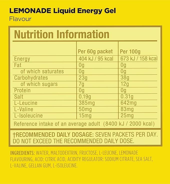 GU Energy Liquid Energy Gel With Complex Carbohydrates Vegan Gluten-Free and Dairy-Free On-the-Go Energy for Any Workout 12-Count Lemonade