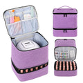 Travel Nail Polish Organizer Holds 30 Bottles (15ml) Double-layer Nail Polish Carrying Case Large Capacity Portable Storage Bag for Nail Varnish and Manicure Set