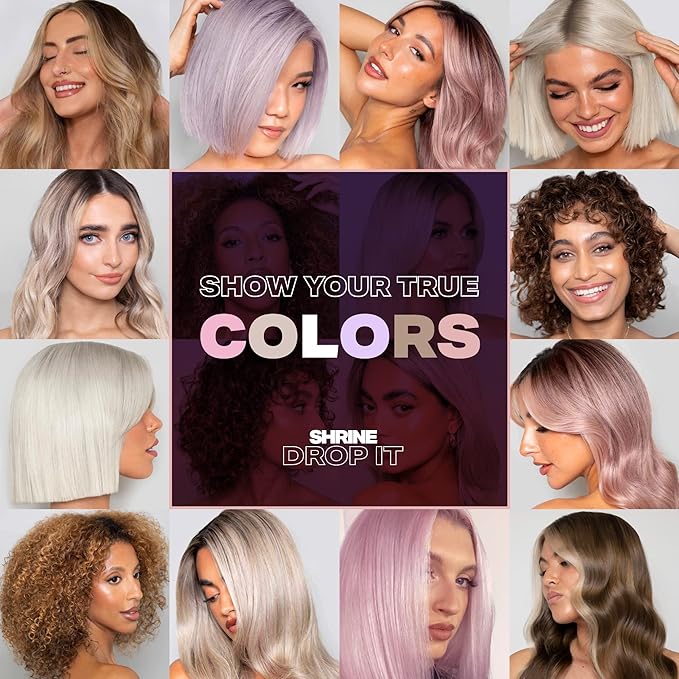 Shrine Drop It - Hair Toner - Temporary Hair Color - Rich Natural Autumn &amp Winter Shades - Semi-Permanent Dye - Vegan &amp Cruelty-Free - Multi-Use - 200 Drops Per Bottle (LILAC TONER)