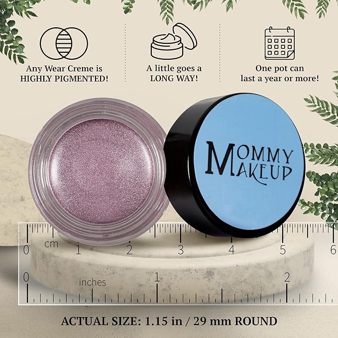 Mommy Makeup Any Wear Creme Eyeshadow - Waterproof Crease-Proof Long Lasting High Pigment Oil-free - Cream to Powder for Eyes Cheeks &amp Lips (Elsa)