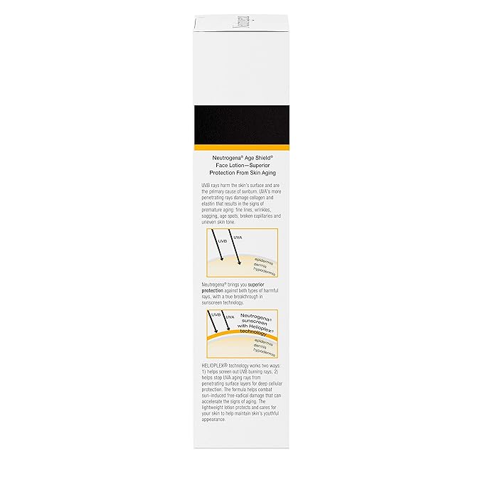 Neutrogena Age Shield Anti-Oxidant Face Lotion Sunscreen with Broad Spectrum SPF 70 Oil-Free &amp Non-Comedogenic Moisturizing Sunscreen to Prevent Signs of Aging 3 fl. oz (Pack of 2)