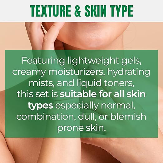 A Little Bit of Mario 10-Piece Skincare Kit ? Vitamin C Serum Glycolic Acid Toner Hyaluronic Dew Cream Collagen Mask HOCI Spray &amp Cleanser ? Brightening Anti-Aging &amp Hydration ? Travel &a