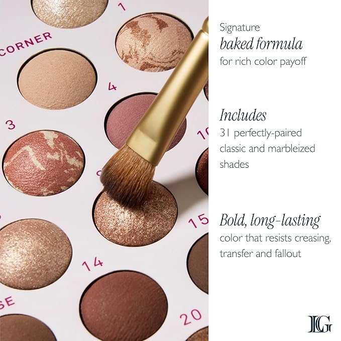 LAURA GELLER NEW YORK The Ultimate Palette Minimalism Maximized | Includes 31 Baked Eyeshadows in Classic and Marble with Matte &amp Shimmer Finishes