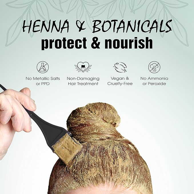 Light Mountain Henna Hair Color &amp Conditioner - Light Brown Hair Dye for Men/Women Organic Henna Leaf Powder and Botanicals Chemical-Free Semi-Permanent Hair Color 4 Oz (Pack of 3)