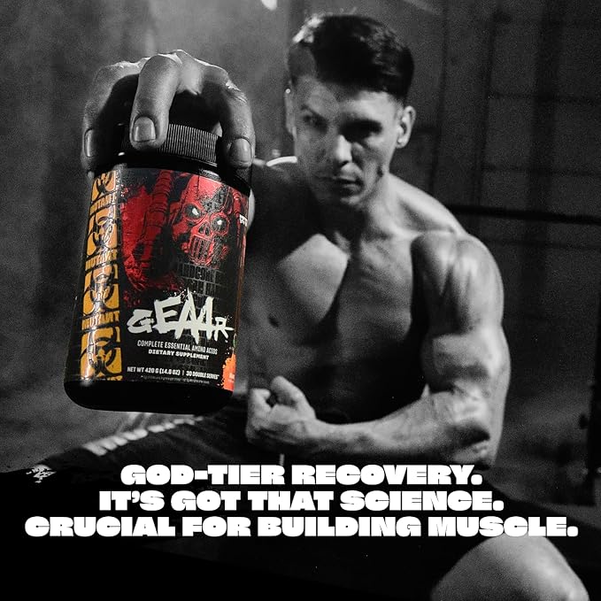 Mutant GEAAR - 9.4g of EAA Powder + Arginine 7g BCAAs 4g Leucine Electrolytes Coconut Water Delicious Taste - 30 Servings - Rocket Pop