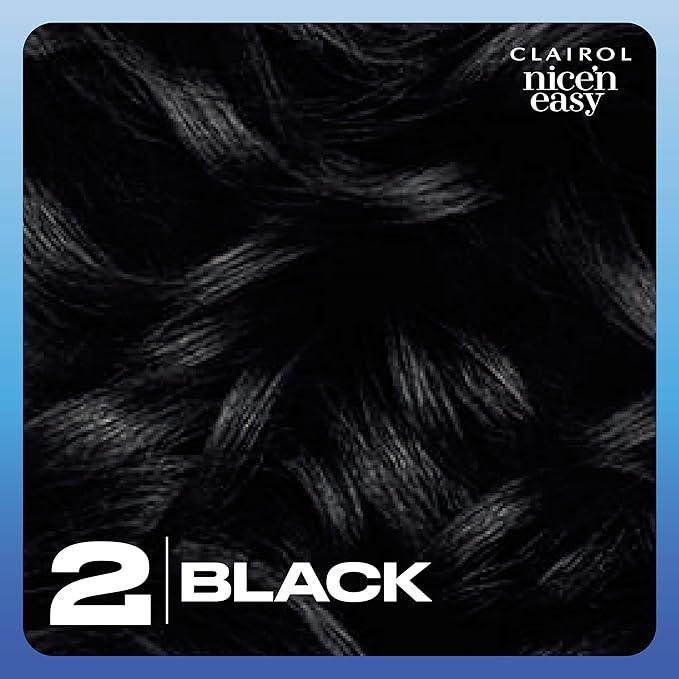 Clairol Nice'n Easy Permanent Hair Dye 2 Black Hair Color Pack of 3
